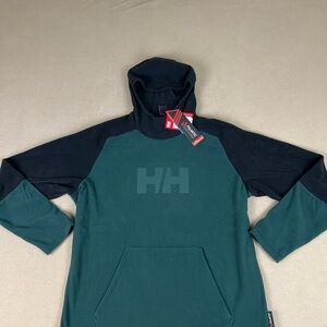 Helly Hansen Daybreaker Logo Hoodie Polartec Fleece, Casual Green, Men's Sz XL